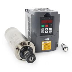 RATTMMOTOR 220V Water Cooled Spindle Motor 2.2KW CNC 80mm Spindle Motor ER20 24000RPM 400HZ+2.2KW VFD Drive 220V Inverter Converter Spindle Motor Speed Controller+ER20 Collets for CNC Router Machine