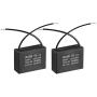 uxcell Ceiling Fan Capacitor CBB61 5uF 450V AC 2 Wires Metalized Polypropylene Film Capacitors 47x17.5x34.5mm for Water Pump Motor Generator, Pack of 2