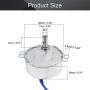 Fielect Synchronous Motor AC 110V 15-18RPM Turntable Motor CCW Direction 4W TYC-50 Horizontal Hole Tapping Shaft