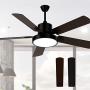 Obabala Outdoor Ceiling Fan,Black Ceiling Fans with Lights and Remote, 52