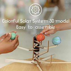 Jinnto Educational STEM Box Model Solar System Toy Project for Kids - Rotating Building Planetarium Model DIY - 3 In1 Exciting Astronomy Game Kit Gift for Children Age 6 and Up