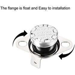 uxcell KSD301 Thermostat 125°C/257°F 10A N.C Adjust Snap Disc Temperature Switch for Microwave,Oven,Coffee Maker 2pcs