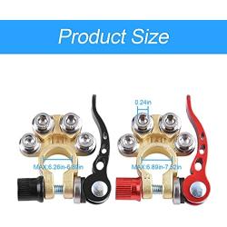 Car Battery Terminal Connectors, 2 Pcs 4 Way Quick Release Disconnect Car Battery Terminal for SAE/JIS Type A Posts, Compatible With Cars, Vans, Trucks and More