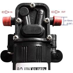 CYBERNOVA DC12V 73PSI 3.5L/m Fresh Water High Pressure Diaphragm Self Priming Pump with Hose Clamps Farm/Garden/Agriculture/Vehicle cleaning(5206-uscn)