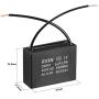 uxcell Ceiling Fan Capacitor CBB61 5uF 450V AC 2 Wires Metalized Polypropylene Film Capacitors 47x17.5x34.5mm for Water Pump Motor Generator, Pack of 5