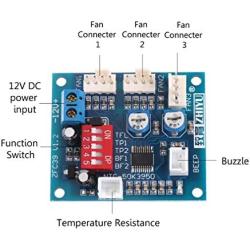 HiLetgo DC 12V 5A PWM PC CPU Fan Temperature Control Speed Controller Board Speed Controller Temperature Probe Buzzle