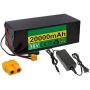 Jieoto 36V E-Bike Li-ion Battery 20Ah 10S 7P Lithium Battery Pack Built-in BMS Suitable for 650W 500W 350W 250W 200W Electric Bicycles Motor with 42V Charger and XT60-Plug
