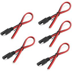14AWG SAE Quick Connector/Disconnect Plug, SAE Automotive Extension Cable for Motorcycles, Trucks, Solar and Cars - 1ft/30cm 5Pieces