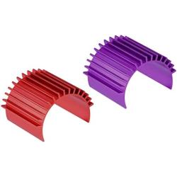 MECCANIXITY Motor Heat Sink Cooling Fins Aluminum 26mm Dia Purple Red for 370 380 Motor 2pcs