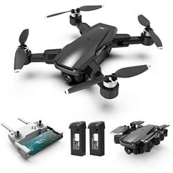 HR Drone with Brushless Motor For Adults,Foldable Drones with 4K FHD Camera Live Video And GPS Return Home,Quadcopter with Altitude Hold,Follow Me,Includes Carrying Bag（Black）