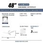 48 inch Ceiling Fan with Light and Remote, Indoor Low Profile Ceiling Fan with 6 Speeds 3 Color LED light DC Motor, ,White ,F5661A