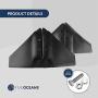 Five Oceans FO1882 Hydrofoil Stabilizer, wing Sting Ray Style, For Outboards from 50 HP to 200 HP, I/O Stearn drives UV-Resistant Molded Black ABS Plastic,