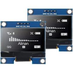 Alinan 2pcs OLED Display Module I2C 4pin 128X64 1.3 Inch Display Module SSD1106 White for R3 STM