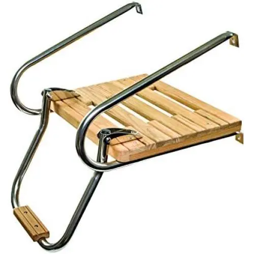 Whitecap 60903 Teak Swim Platform w/Ladder for Boats with Inboard/Outboard Motors