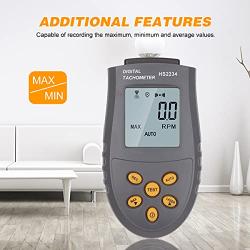Geevorks Digital Tachometer, Photo Tachometer Non-Contact RPM Tach Manual/Automatic Measurement 2.5~99999RPM, Tachometer Gauge for Motor/Wheels/Lathe/Electrical Fan/Car