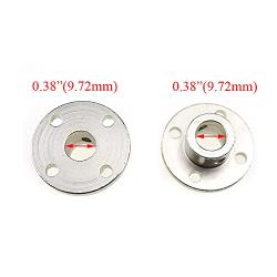 Hahiyo 10mm Inner Diameter Flange Coupling Connector with Set Screws Lock Sturdy Solid Cut Clean Rigid Guide Coupler Quality Carbon Steel Bright Finish 4 Sets for Stepper Motor Shaft Robotics
