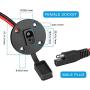 ELECTOP SAE Power Socket Sidewall Port, Weatherproof SAE Quick Connect Solar Panel Flush Mount Connector Plug Extension Cable 12AWG with SAE Adapter Screws for Solar Generator Battery Charger(2 Pack)