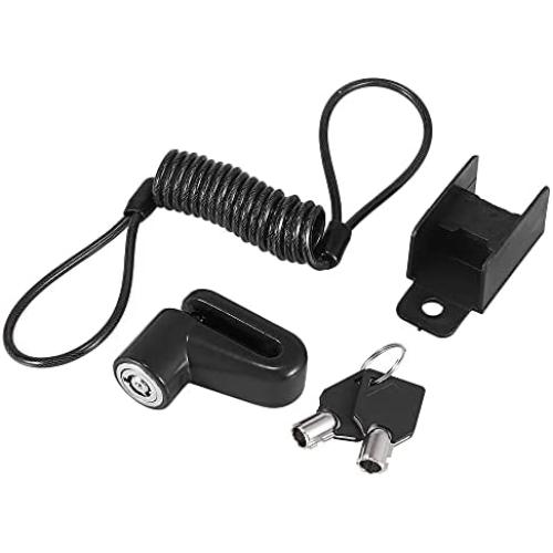 Motoforti Universal Mountain Bike Motorcycle Disc Brake Lock Anti-Theft Wheel Lock Black with Black Rope Set