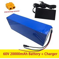 Wnicek 60V 20AH E-Bike Battery Pack Customizable Lithium Battery Pack Suitable for 200W-1500W Motor for Electric MTB Electrical Motorbike, Electric Scooters Electric Bicycle with Charger