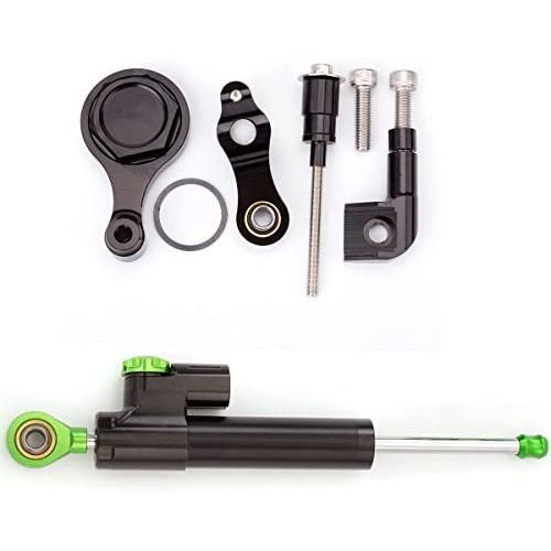 FXCNC Motorcycle CNC Steering Damper Stabilizer Buffer Control Bar With Mounting Bracket Kit Full Set Compatible with YZF R6 (not Race) 2006-2020, YZF R1 2006-2016