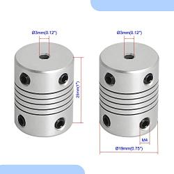 Aopin Flexible Beam Couplings 3mm to 3mm Flexible Coupler Shaft for 3D Printer, Length 25mm / 1