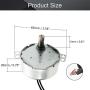 Fielect Synchronous Motor AC 220V 8-10RPM Turntable Motor CW/CCW Direction 4W TYC-50 Horizontal Hole Shaft