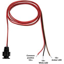 Oznium Bi-Color Amber/White LED Light Bolt - Flush Mount 12V Light for Bumper, Grille, Motorcycle w/Sleek Black Aluminum Housing & Screw Nut, Fits 11 mm Hole