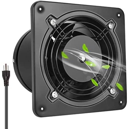 HG POWER 6 Inch Exhaust Fan, 308CFM Through Wall Fan Bathroom Extractor Ventilation Fan Blower Ceiling and Wall Mount for Attic Garage Kitchen Bathroom Windows Fan