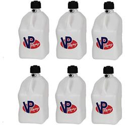 VP Racing Fuels 5 Gallon Square Motorsport Racing Liquid Container Utility Jug White (6 Pack)