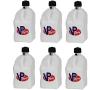 VP Racing Fuels 5 Gallon Square Motorsport Racing Liquid Container Utility Jug White (6 Pack)