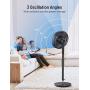 Paris Rhône Fans for Home Bedroom, Quiet Pedestal Floor Fan with Remote, Turbo&12 Speed Levels, 120° Oscillating, DC Motor Fan with 7 Blades, 8H Timer, Sleep Mode, Adjustable Height up to 46.8
