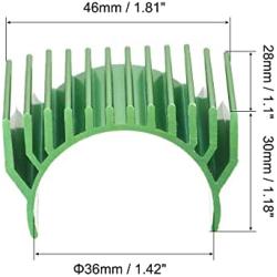 MECCANIXITY Motor Heat Sink Cooling Fins Aluminum 36mm Dia Green for 540 550 Motor