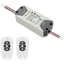 eMylo Smart RF Motor Controller Switch Relay Wireless Remote Control Switch 12V Motor Switch 433Mhz for Rolling Door, Electric Curtains/Locks, Water Pump, DC 5V-24V with 2 Transmitters （1 Pack）