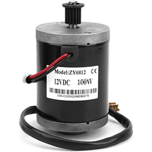 Keenso E-Scooter Brushed Motor, 12V 100W High Speed Brush Motor with 384 Pulley Belt Electric Motor for Electric Scooter Electric Bicycle Modification Accessories