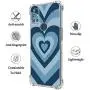 Compatible with One Plus Nord N10 5G Blue Heart Case,Blue Love Heart Painting Art Coffee Latte Swirls Valentines Phone Case for Men Women Girl,Soft TPU Cool Trendy Case for One Plus