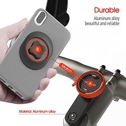 Bike Phone Mount for Mountain Bicycle, Universal Aluminum Road Bike Stem Cap Cell Phone Holder, Connect Quickly Riding Clip Stand, MTB Handlebar Clamp Quick Release for iPhone Samsung Google-Orange