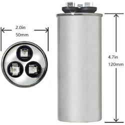 BlueNatHxRPR 45-5 uF MFD CBB65 Capacitor Air Conditioner Capacitor Round Dural Motor Run Capacitor Withstand 450V AC