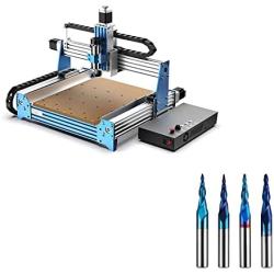 Genmitsu CNC Router Machine PROVerXL 4030 with GRBL Control + 4PCS 2-Flute Tapered Ball Nose Spiral End Mill (1/4’’ Shank)