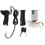 EVTSCAN 1000W Motor Brushed Speed Controller & Battery Display Throttle Twist Grip with Lock for Electrical Scooter E Bike Bicycle Brush Motor
