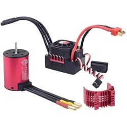 Vehicles-OCS 3650 Sensorless BRUSHLESS 2300KV Waterproof Motor & 45A ESC with RC Heatsink Cover Combo Set for 1:10 RC Cars