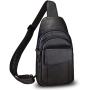 Genuine Leather Sling Bag Crossbody Motorcycle Bag Handmade Chest Bag Hiking Daypack Retro Shoulder Backpack (Darkgrey)