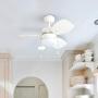 Honeywell Ceiling Fans 50600-01 Ocean Breeze Contemporary, 30” LED Frosted Light, Light Oak/Satin Nickel Finish Blades, White