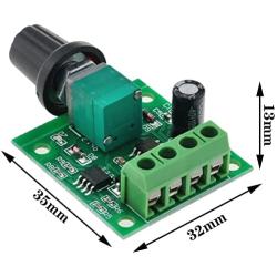 DC Motor Speed Controller MTQY 2PCS DC 1.8V-12V 2A 30W Low Voltage PWM 1803BK 1803B Adjustable Driver Switches with Control Knob