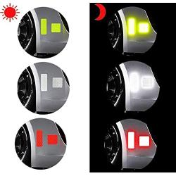 KOOU 30pcs Yellow Reflective Sticker Safety Warning Tapes Diamond Grade Waterproofs High Intensity Night Visibility Adhesive Decals for Helmet Motorbike 1.18in x 3.25in (3cm x 8cm)
