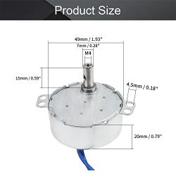 Fielect 2Pcs Synchronous Motor AC 110V 15-18RPM Turntable Motor CCW Direction 4W TYC-50 Horizontal Hole Tapping Shaft