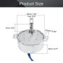 Fielect 2Pcs Synchronous Motor AC 110V 15-18RPM Turntable Motor CCW Direction 4W TYC-50 Horizontal Hole Tapping Shaft
