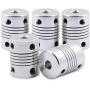 Saiper Flexible Couplings 5mm to 6mm (5pcs) Aluminum Alloy Joint Connector Compatible with NEMA 17 Stepper Motors, RepRap 3D Printer or CNC Machine, 3D Printer Accessories