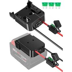 Power Wheel Adapter for Milwaukee M18 Battery,for Milwaukee Battery Adapter with Build-in Switch & Fuse, 3Pcs 30A Fuse, 12AWG Wire, Power Adaptor Dock for Milwaukee Tools, DIY Use for Toys/Truck