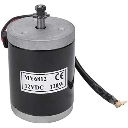 Brushed Motor, MY6812 12V 120W High Speed Small Brush Motor with Belt Pulley Electric Scooter E Bike Accessory