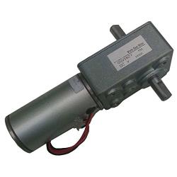 IRUI DC 12V/24V Speed Adaptable Durable Carbon Brush Turbine Worm Speed Reduction Gear Motor (24V 1.8A 40RPM 20Kg.cm, Dual shaft)
